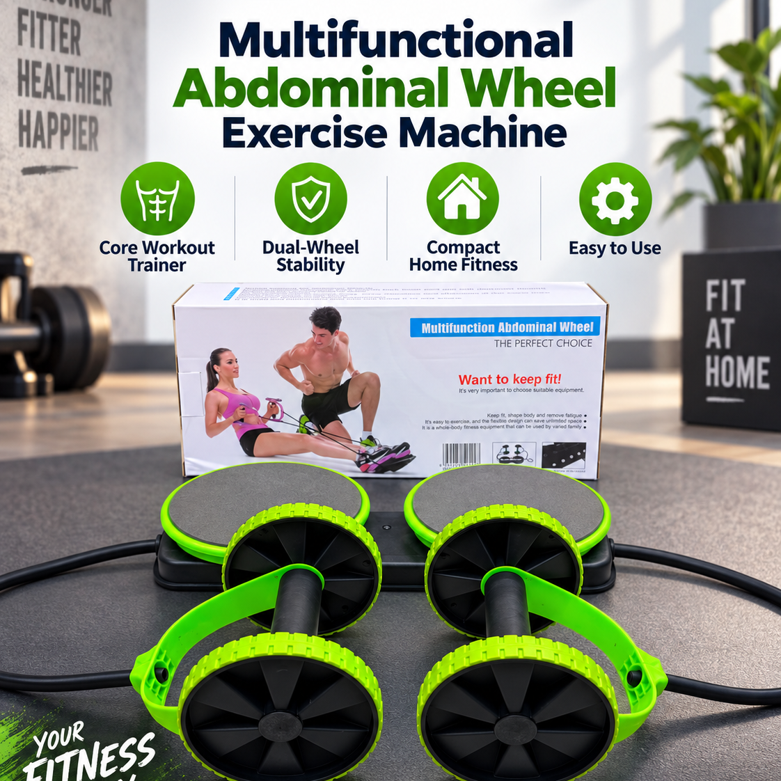 Multifunctional Abdominal Wheel Exercise Machine – Core Workout Trainer