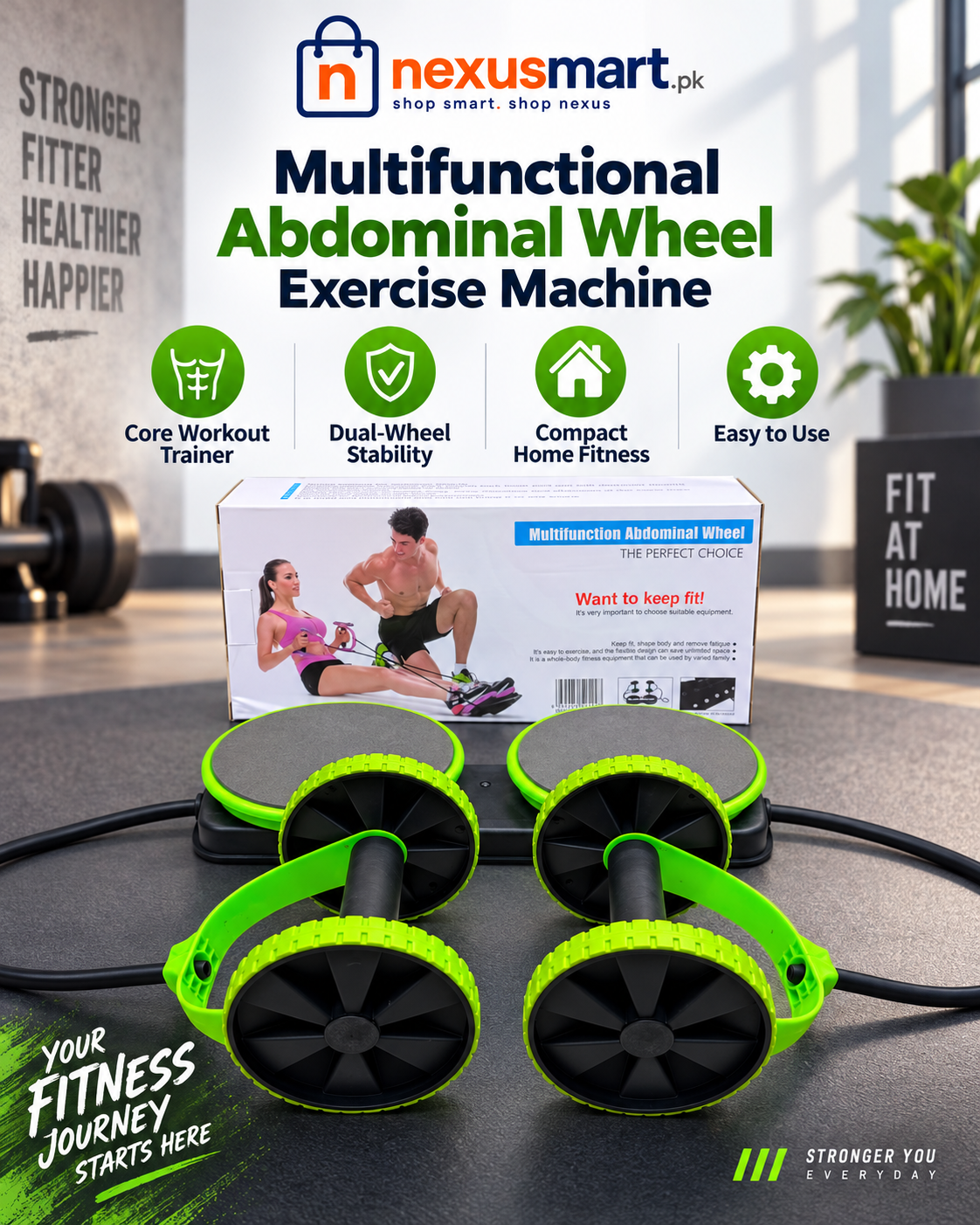 Multifunctional Abdominal Wheel Exercise Machine – Core Workout Trainer