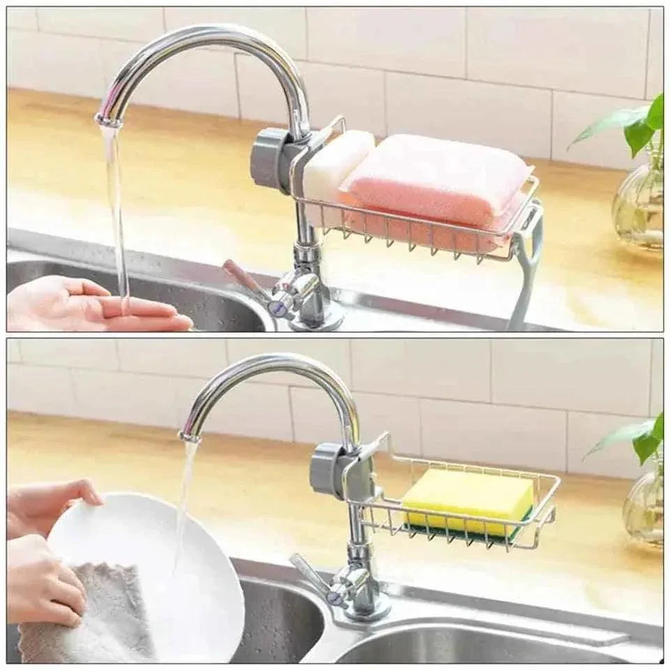 Premium Stainless Steel Sink Organizer for Kitchen and Bathroom Storage