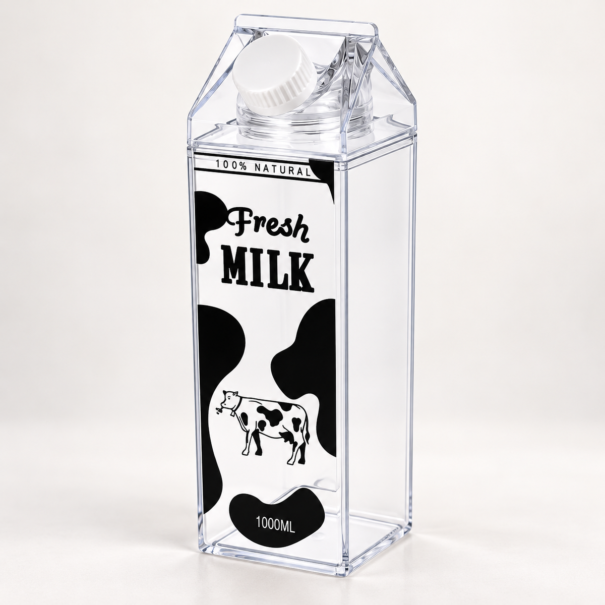 Cow Print Milk Carton Bottle 1000ml – BPA-Free Drink Bottle