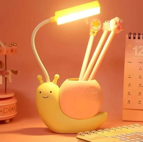 Cute Snail LED Desk Lamp with Pen Holder