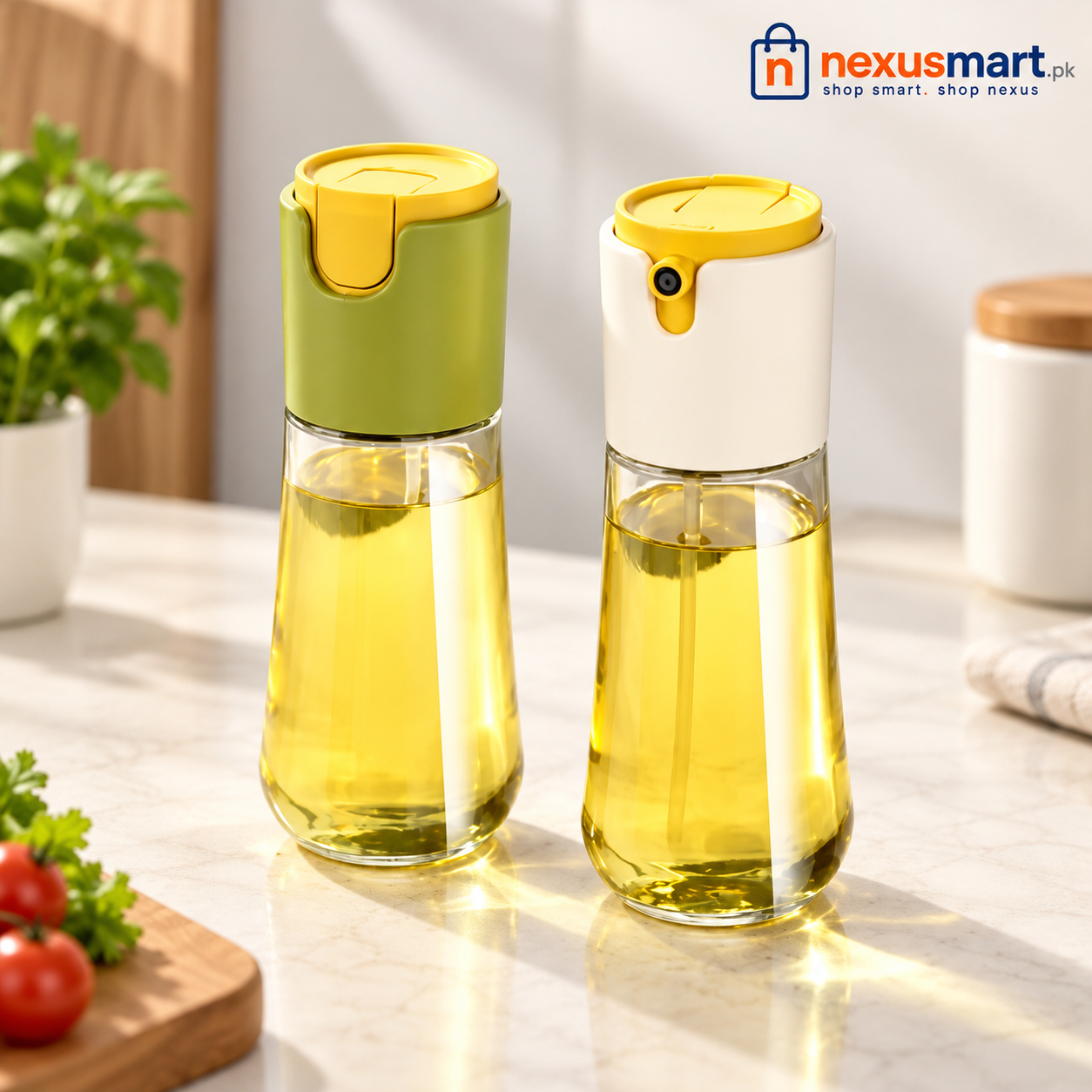 2-in-1 Oil Spray Bottle – Kitchen Cooking Oil Sprayer & Dispenser