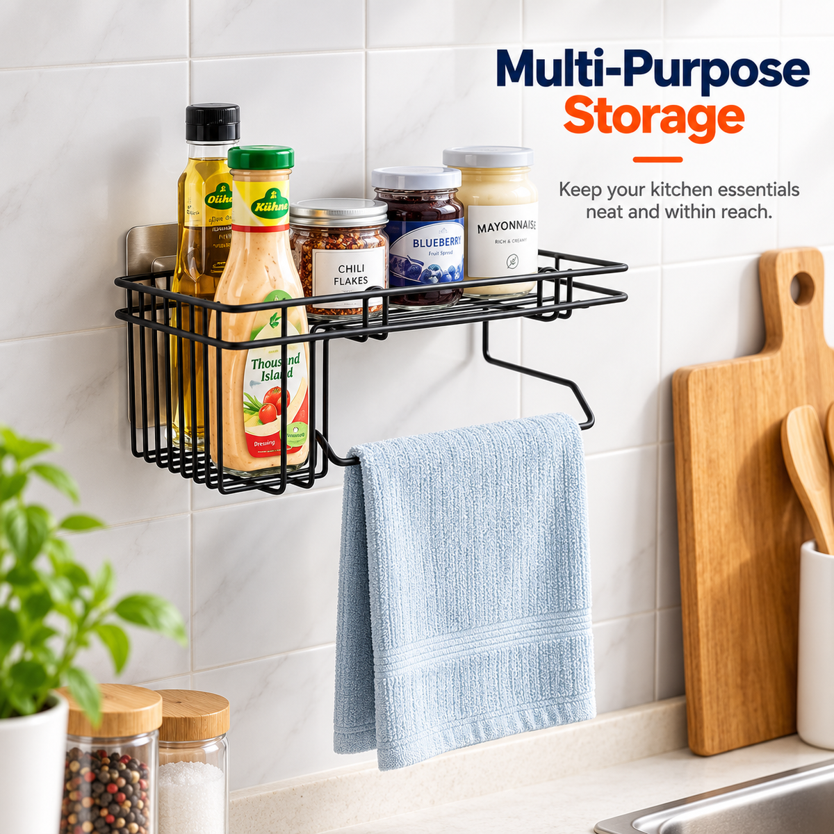 Wall-Mounted Shower Caddy – Bathroom Storage Organizer