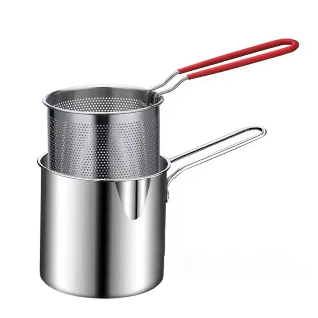 Stainless Steel Deep Fryer with Basket for Home Cooking