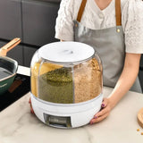 6KG Rotating Cereal Dispenser Airtight Grain & Dry Food Storage Cont view 2 - Nexusmart Pakistan
