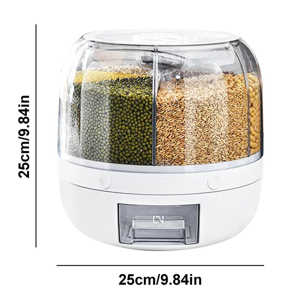 6KG Rotating Cereal Dispenser Airtight Grain & Dry Food Storage Cont view 8 - Nexusmart Pakistan