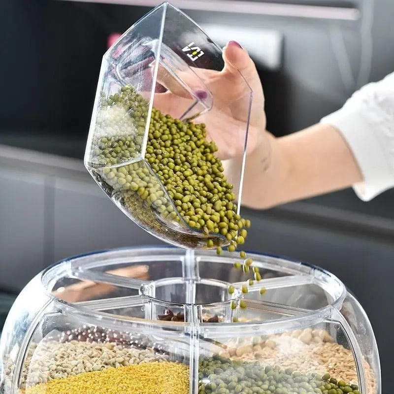 6KG Rotating Cereal Dispenser Airtight Grain & Dry Food Storage Cont view 3 - Nexusmart Pakistan