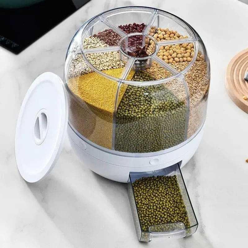 6KG Rotating Cereal Dispenser Airtight Grain & Dry Food Storage Cont view 4 - Nexusmart Pakistan