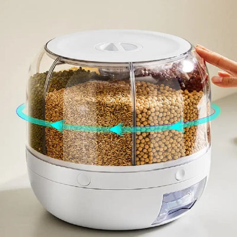 6KG Rotating Cereal Dispenser Airtight Grain & Dry Food Storage Cont view 6 - Nexusmart Pakistan
