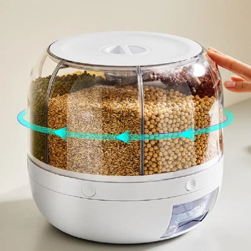 6KG Rotating Cereal Dispenser Airtight Grain & Dry Food Storage Cont view 6 - Nexusmart Pakistan