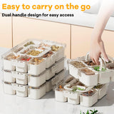 Premium High Quality Multipurpose 6 Compartment Acrylic Storage Box With Lid & Carry Handle