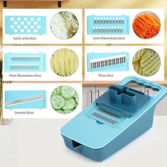 5-in-1 Multipurpose Vegetable Cutter & Slicer with Drainage Design