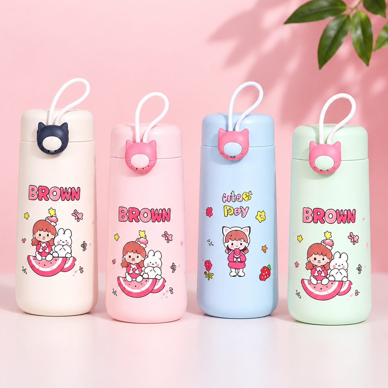 Cute Glass Insulated Water Bottle