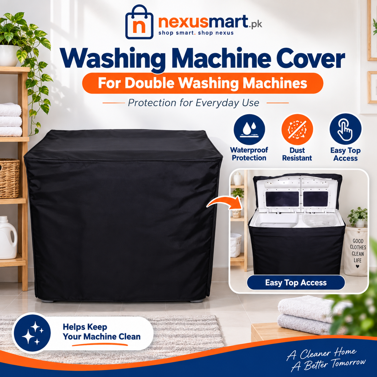 Waterproof Washing Machine Cover for Double Washing Machines