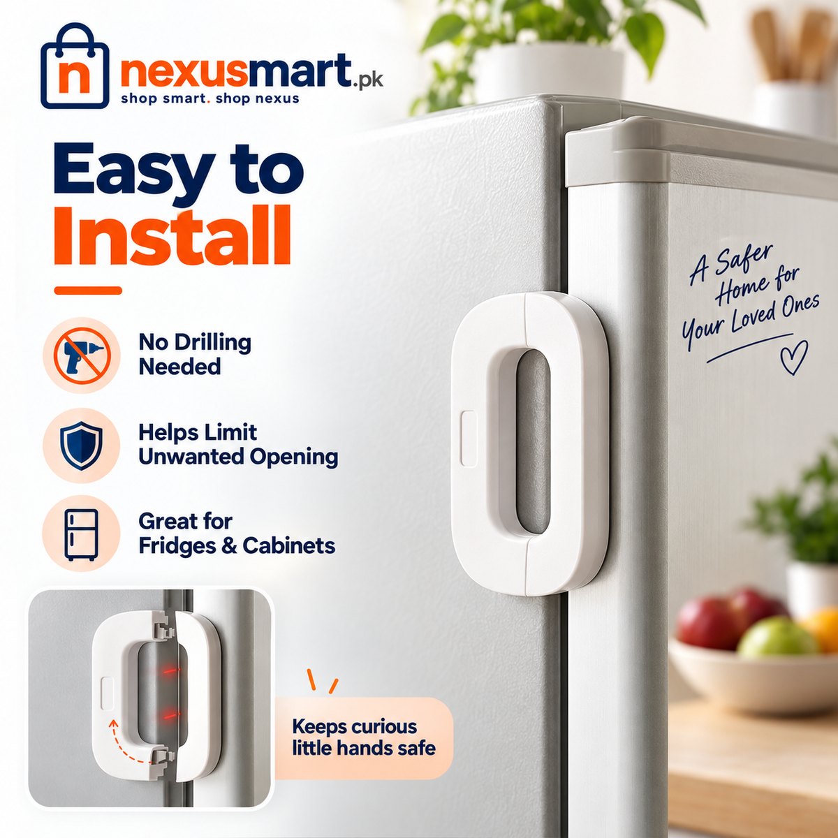 Fridge Lock – Refrigerator Safety Lock for Home Use