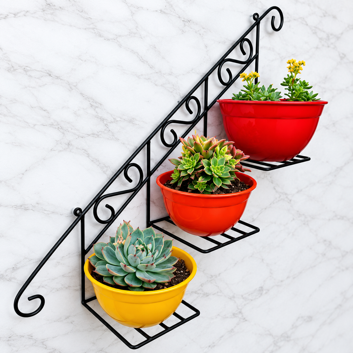 Floral Wall Basket – Decorative Wall-Mounted Basket