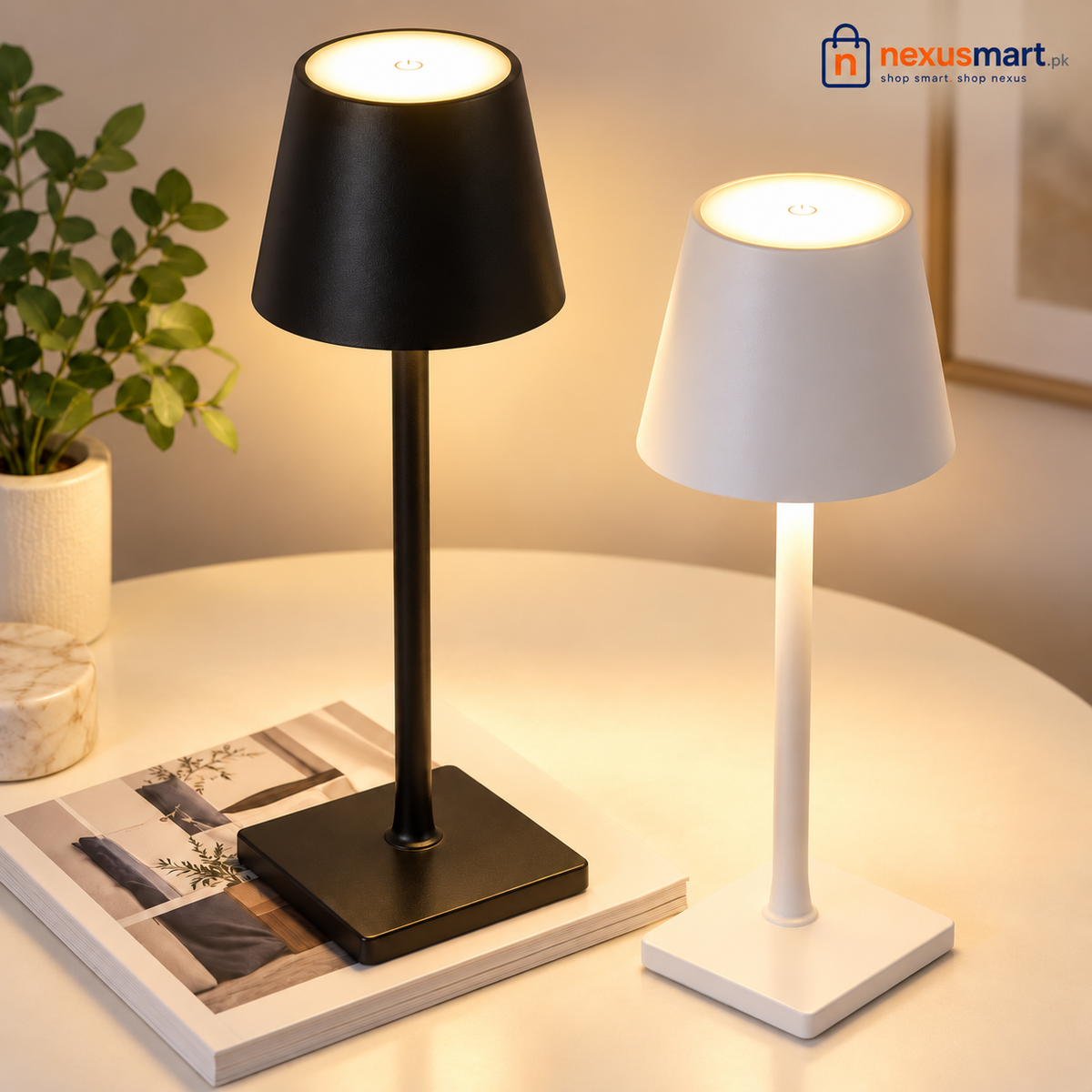 Luxury Metal Rechargeable Tap Lamp – Portable Touch Table Light