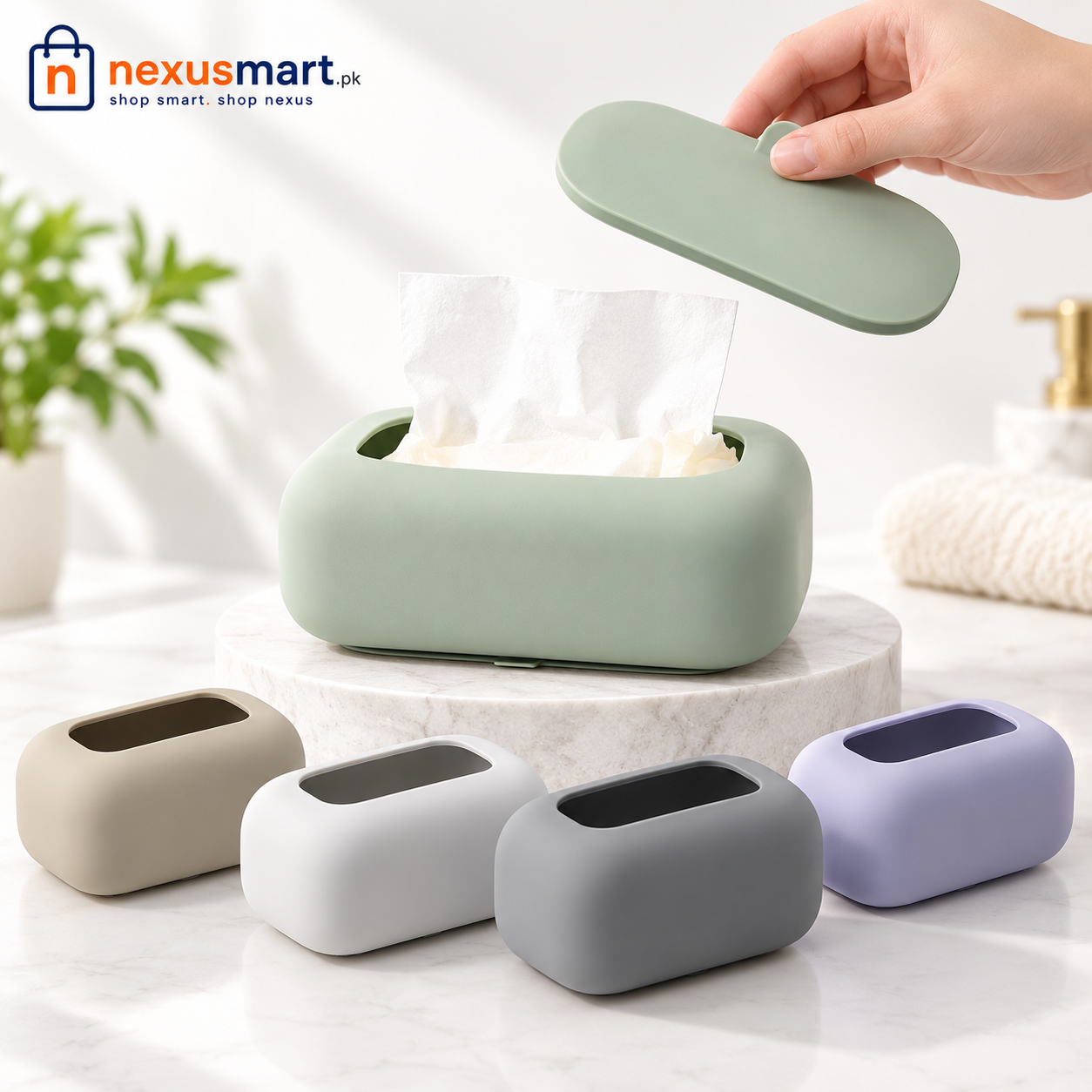 Silicone Suction Tissue Box Holder – Wall-Mounted Tissue Organizer