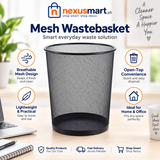 Medium Size Mesh Wastebasket – Office & Home Trash Bin