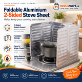 Foldable Aluminium 2-Sided Stove Sheet – Kitchen Oil Splash Guard