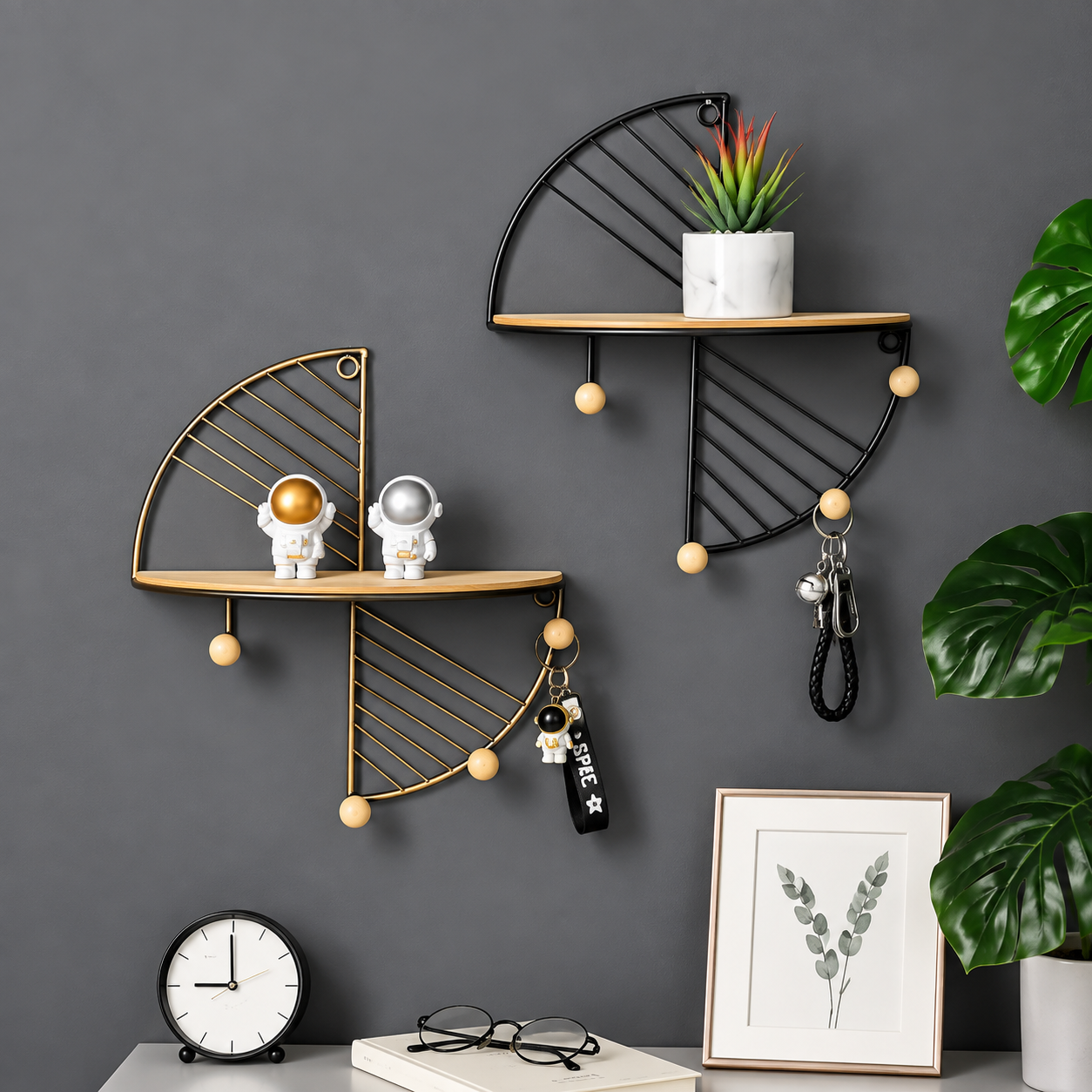 Wall-Mounted Storage Shelf – Decorative Space-Saving Wall Organizer