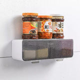 Wall Mounted Spice Rack - 4 Grid Kitchen Organizer for Easy Access and Storage