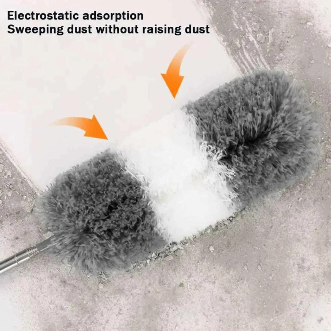 Extendable Feather Duster with Long Bendable Pole for High Ceiling and Ceiling Fan Cleaning