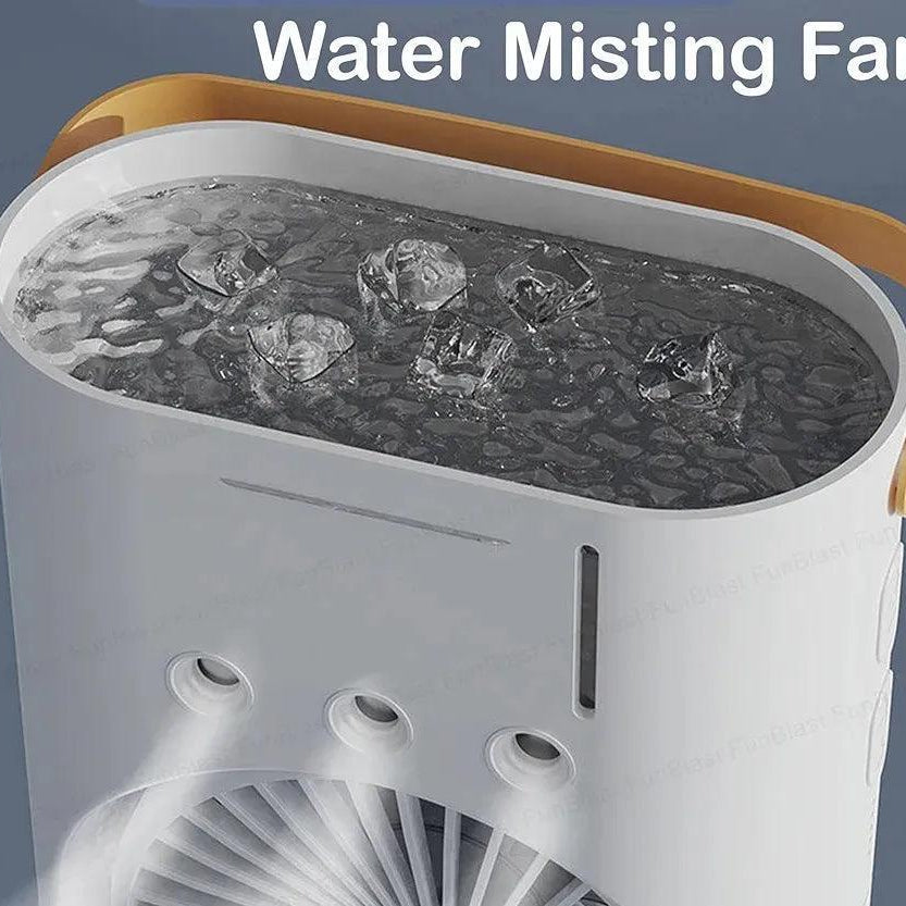 Electric Mist Fan - Dual Spray with Automatic Rotation and Lighting Effects
