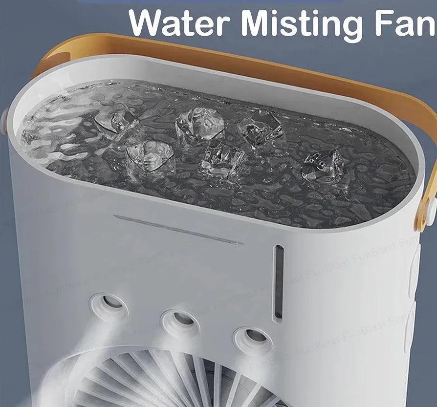 Electric Mist Fan - Dual Spray with Automatic Rotation and Lighting Effects