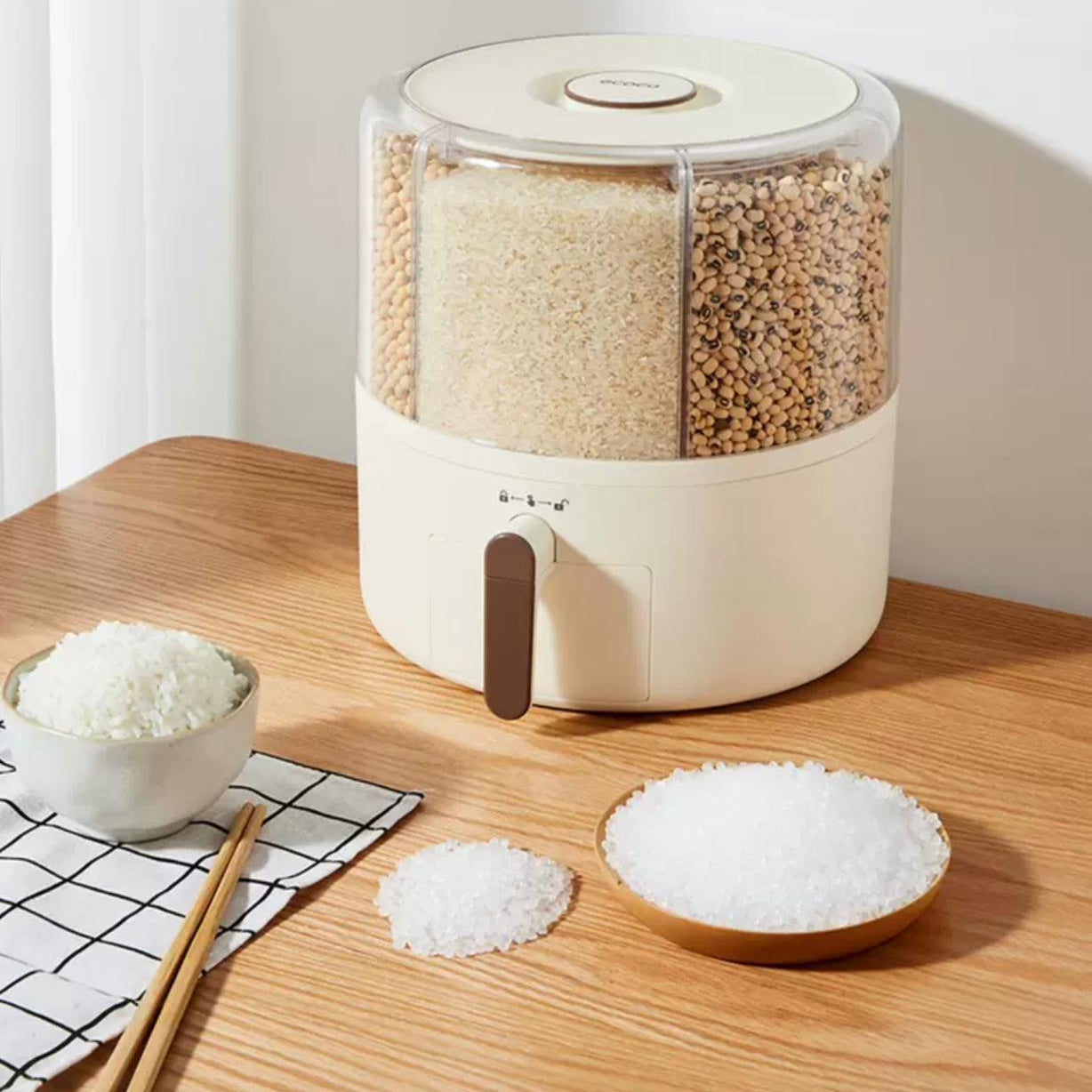Ecoco 360° Rotating Cereal Dispenser – 10kg Multi-Grain Station