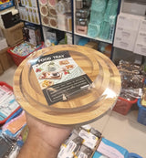 3-Piece Bamboo Serving Tray Set – Round & Square Wooden Food Trays