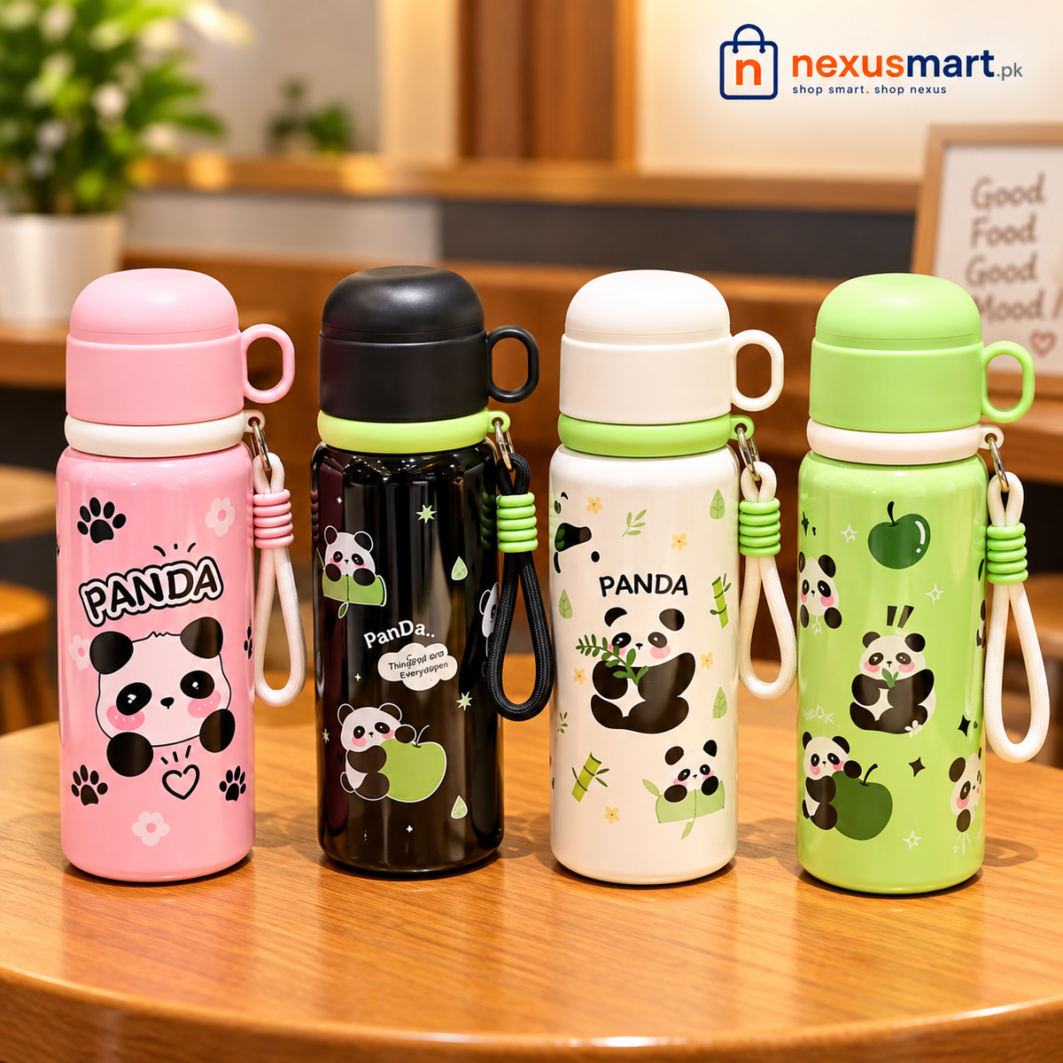2-in-1 Cute Panda Vacuum Flask – Portable Insulated Water Bottle
