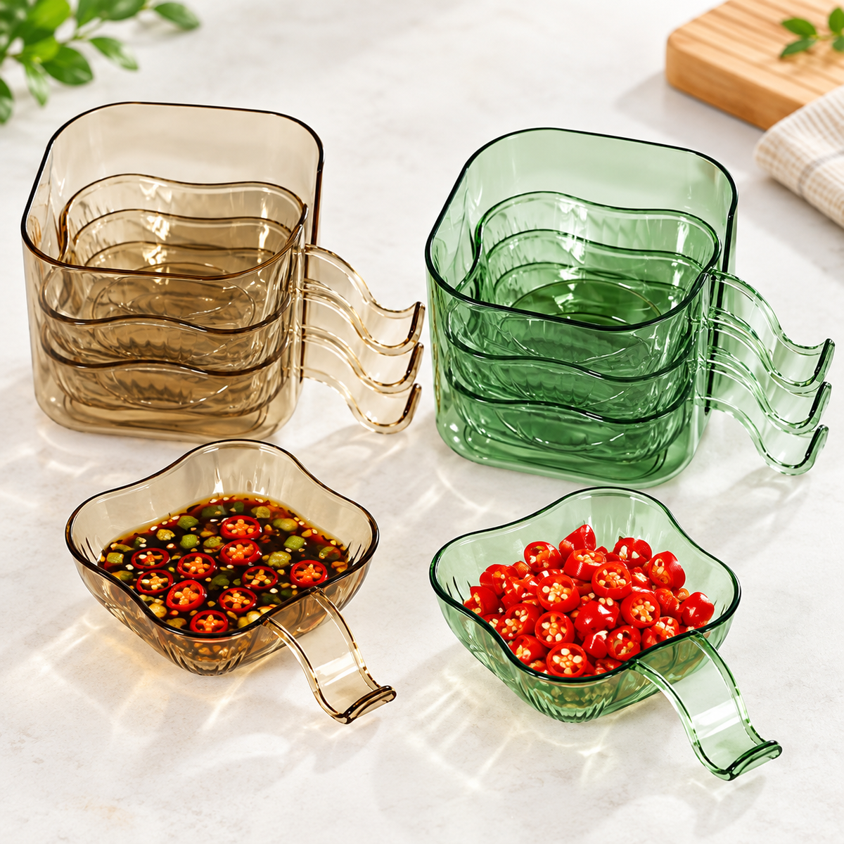 6-Piece Dipping Dish Set – Sauce & Condiment Serving Bowls