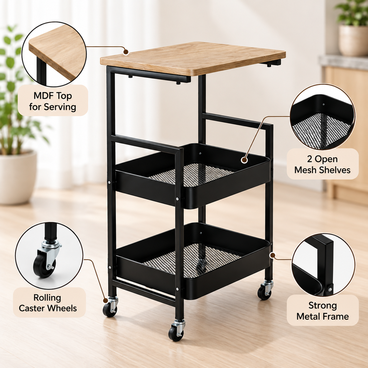 Matrix Serve & Store Rolling Cart – Multi-Purpose Organizer