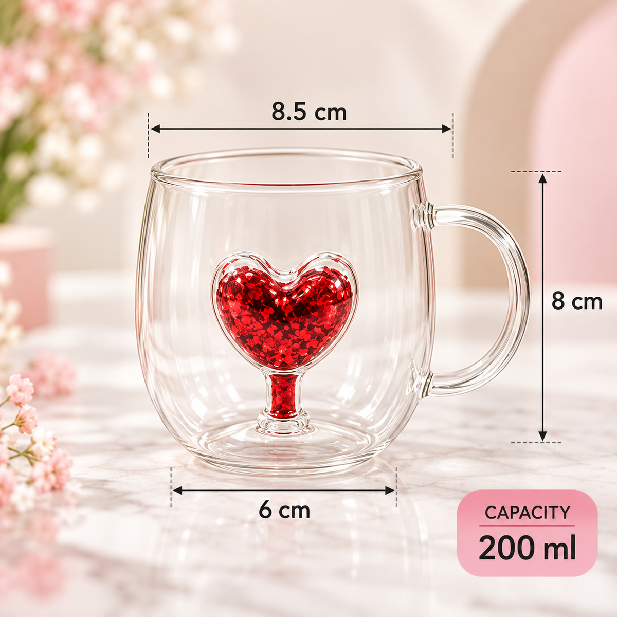 Sweet Glass Cup for Everyday Drinks & Serving