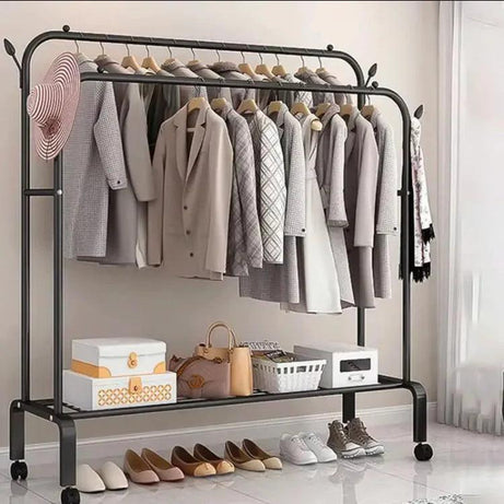 Double Pole Metal Cloth Stand for Home and Office Use