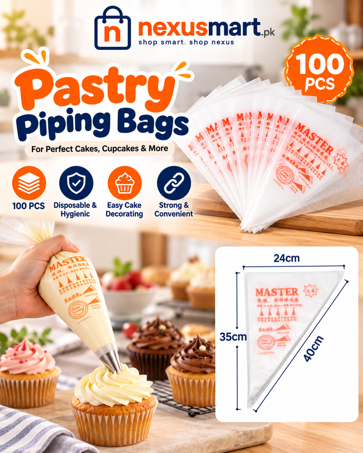 100-Piece Pastry Piping Bags – Cake & Dessert Decorating Bags
