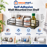 Self-Adhesive Wall-Mounted Iron Shelf – Space-Saving Storage Rack