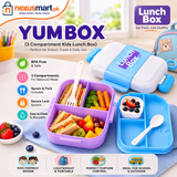 YUMBOX 3-Compartment Kids Lunch Box with Spoon & Fork – Secure Lock Bento Box