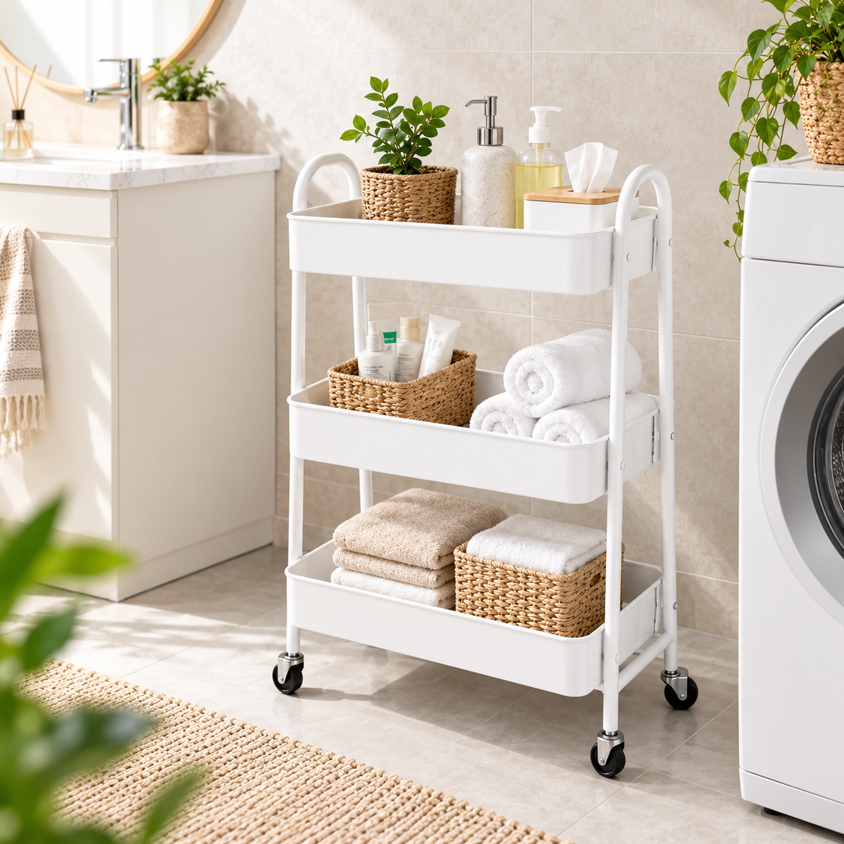 3L Metal Utility Trolley – Multi-Purpose Storage Organizer