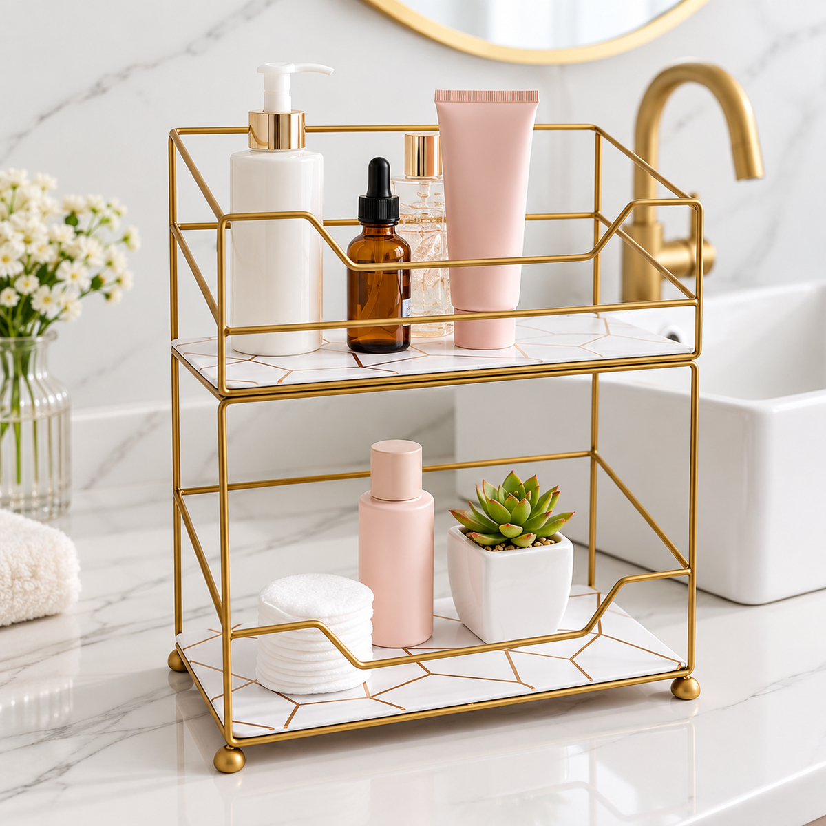 Matrix 2-Tier Elite Vanity Tower – Cosmetic & Perfume Organizer