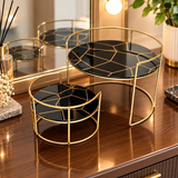 Matrix Golden Vanity Duo – Decorative Vanity Organizer Set
