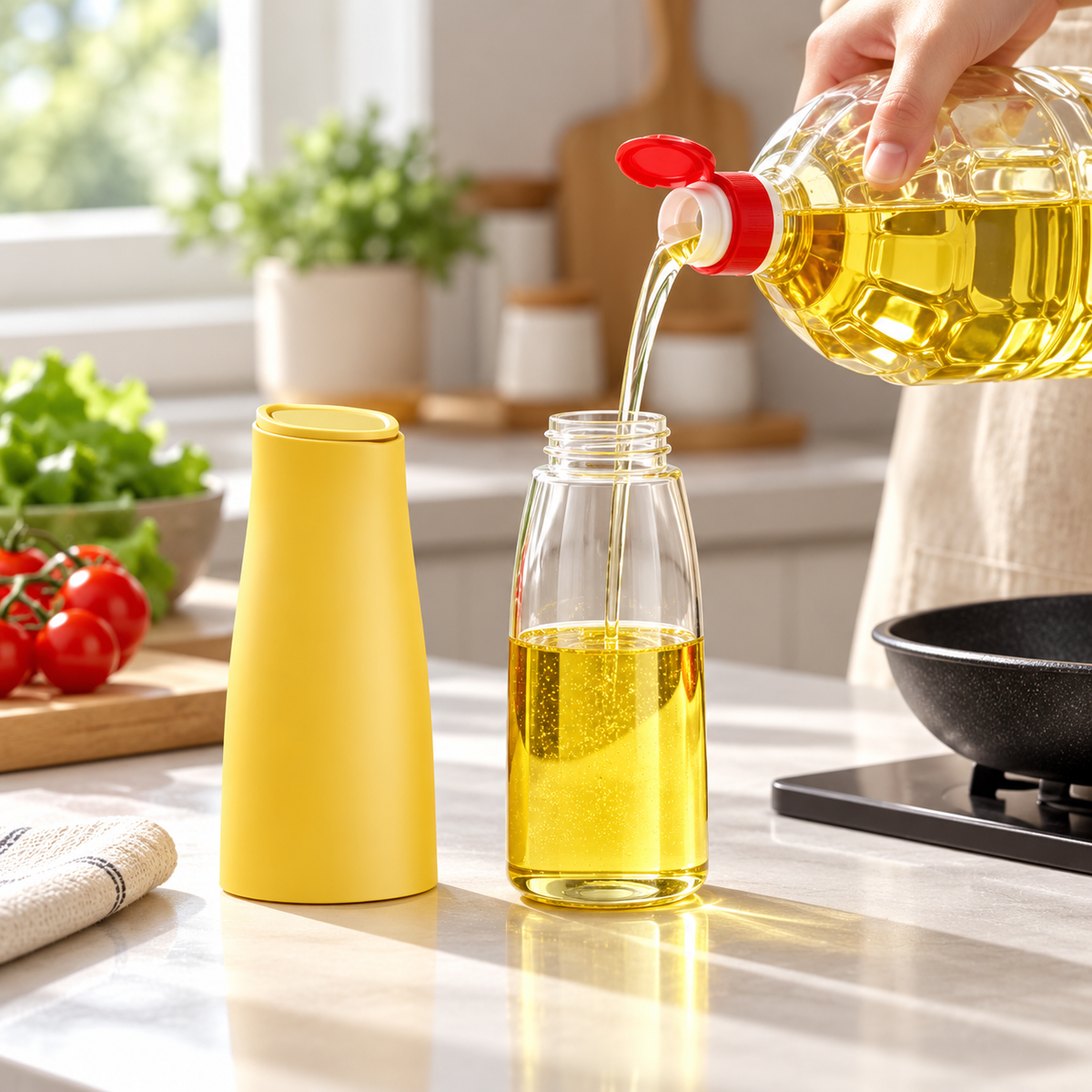 500ml Glass Oil Bottle – Kitchen Cooking Oil Storage Bottle