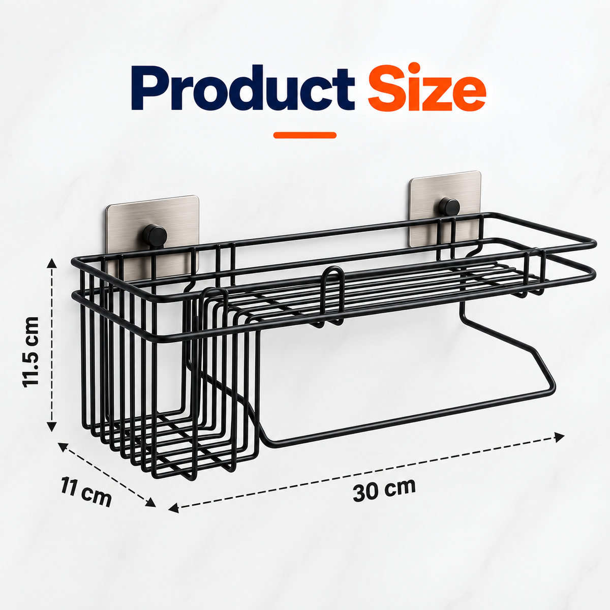 Wall-Mounted Shower Caddy – Bathroom Storage Organizer