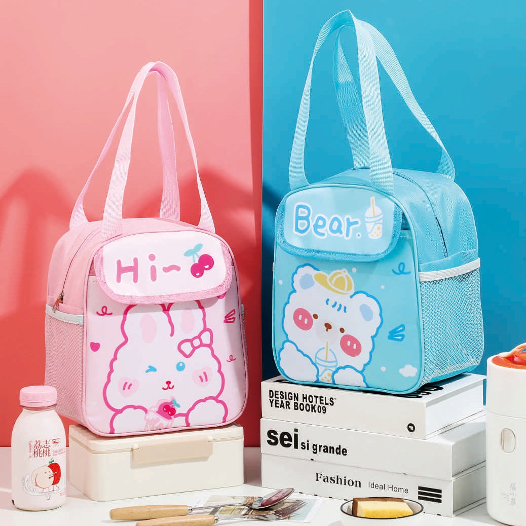 Cute Rabbit & Bear Cartoon Lunch Bag Nexusmart product image - Nexusmart Pakistan