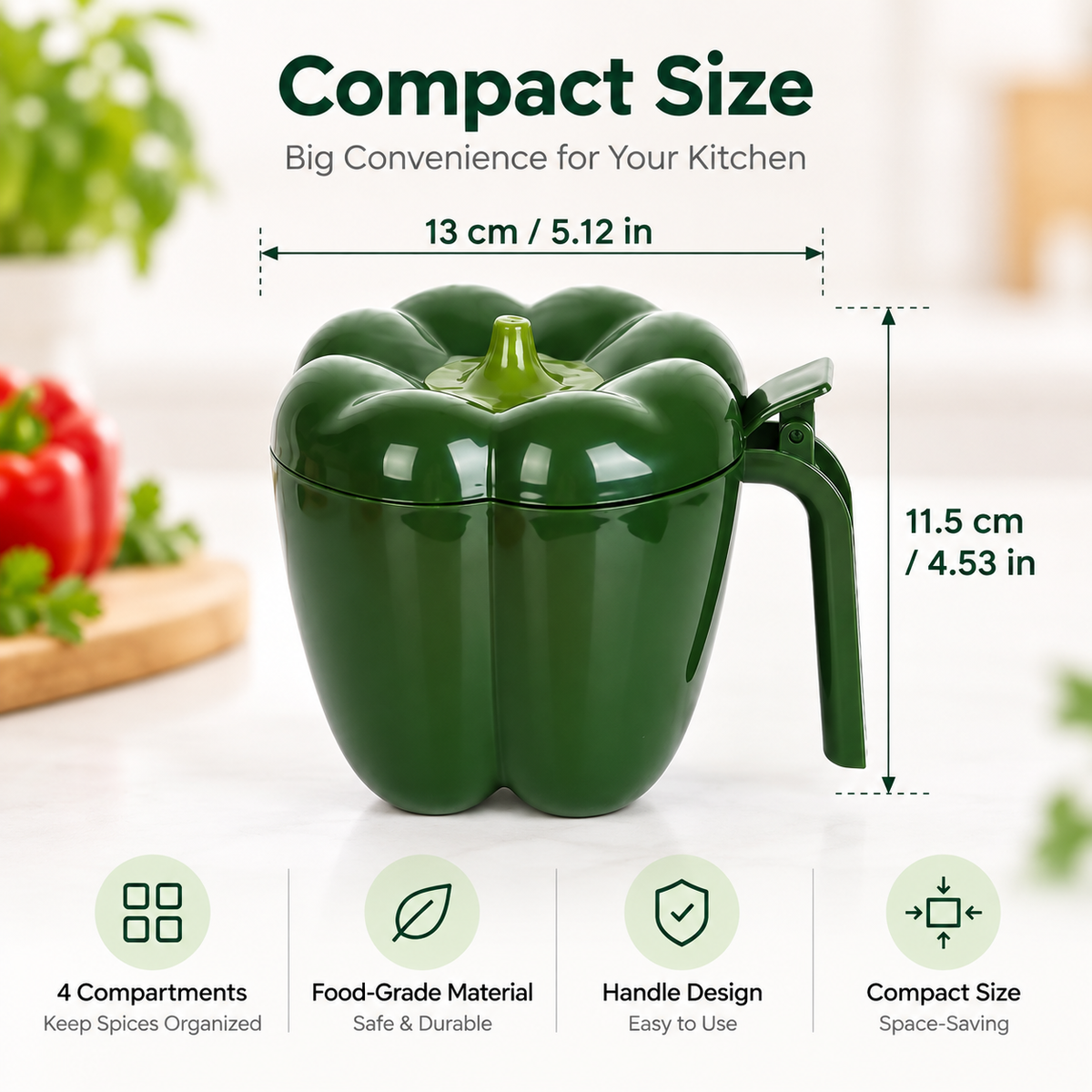 Capsicam Spice Jar – Kitchen Seasoning Storage Container