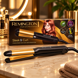 Remington 2-in-1 Sleek & Curl Hair Straightener and Curler