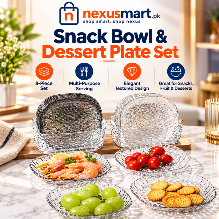 8-Piece Snack Bowl & Dessert Plate Set – Multipurpose Serving Dishes