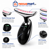 Digital Face & Neck Massager with 3 Light Modes – Side Button Control