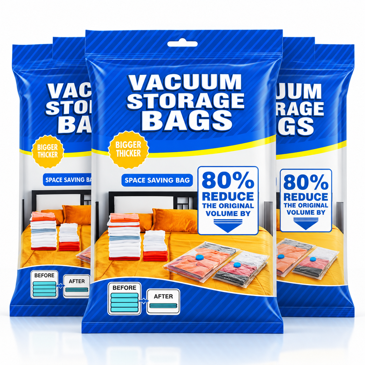 Vacuum Storage Bags for Clothes, Blankets & Travel